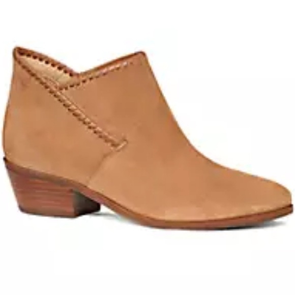 Jack Rogers Sadie Ankle Boots Cognac Suede Leather Sz 10 - Picture 1 of 11
